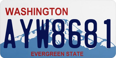 WA license plate AYW8681