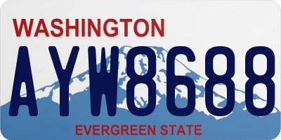 WA license plate AYW8688