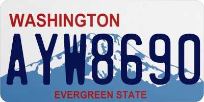 WA license plate AYW8690