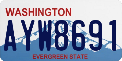 WA license plate AYW8691