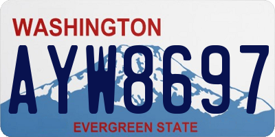 WA license plate AYW8697