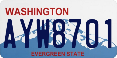 WA license plate AYW8701