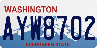 WA license plate AYW8702