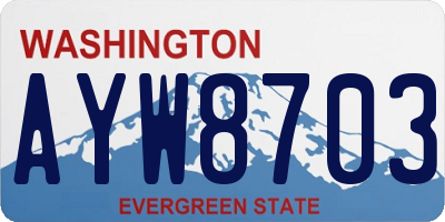 WA license plate AYW8703