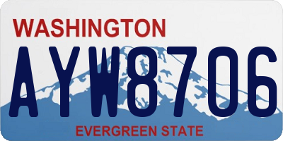 WA license plate AYW8706