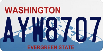 WA license plate AYW8707