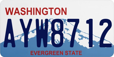 WA license plate AYW8712