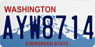 WA license plate AYW8714