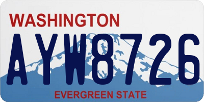 WA license plate AYW8726