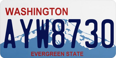 WA license plate AYW8730