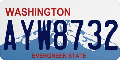 WA license plate AYW8732