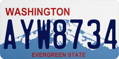 WA license plate AYW8734