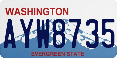 WA license plate AYW8735