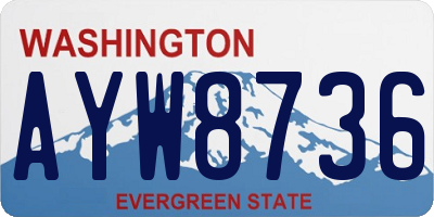 WA license plate AYW8736