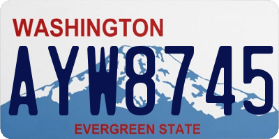 WA license plate AYW8745