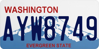 WA license plate AYW8749