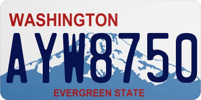 WA license plate AYW8750