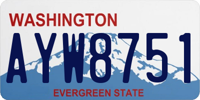 WA license plate AYW8751