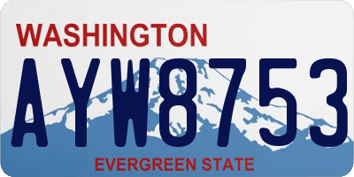 WA license plate AYW8753