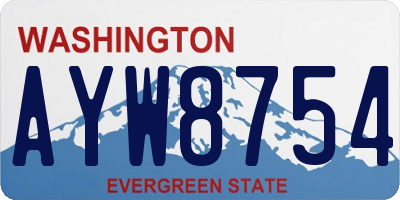 WA license plate AYW8754