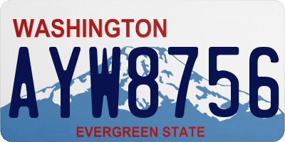 WA license plate AYW8756