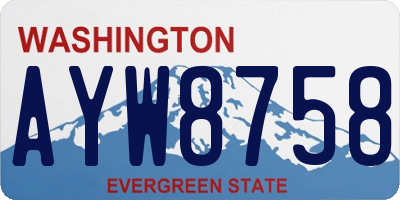 WA license plate AYW8758