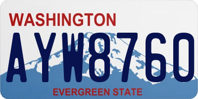 WA license plate AYW8760