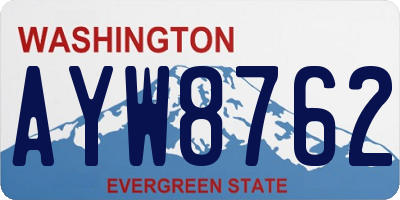 WA license plate AYW8762