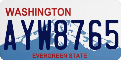 WA license plate AYW8765