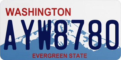 WA license plate AYW8780