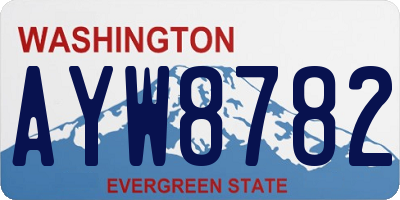 WA license plate AYW8782