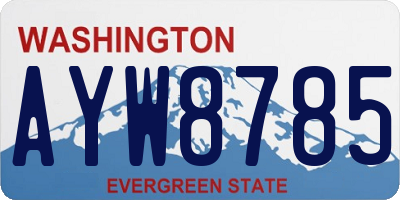 WA license plate AYW8785