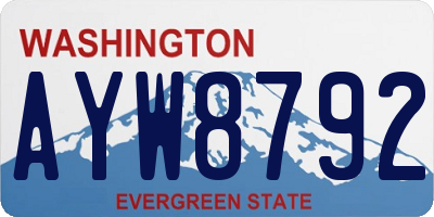 WA license plate AYW8792