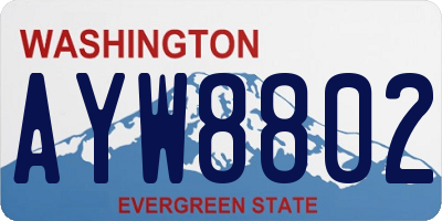 WA license plate AYW8802