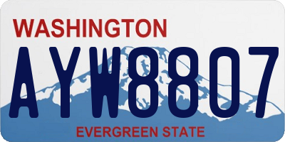 WA license plate AYW8807