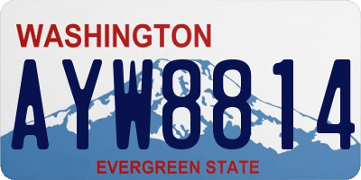 WA license plate AYW8814