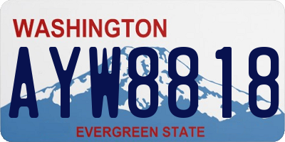 WA license plate AYW8818