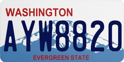 WA license plate AYW8820