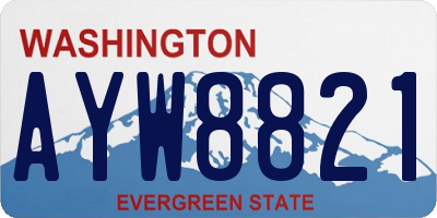 WA license plate AYW8821