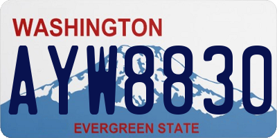 WA license plate AYW8830