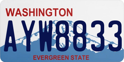 WA license plate AYW8833