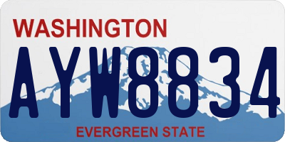 WA license plate AYW8834