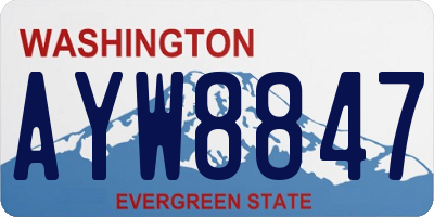 WA license plate AYW8847