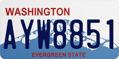 WA license plate AYW8851