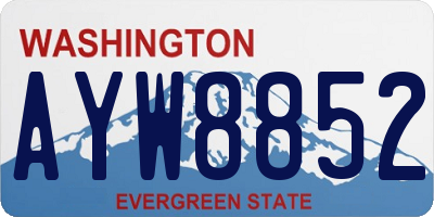 WA license plate AYW8852