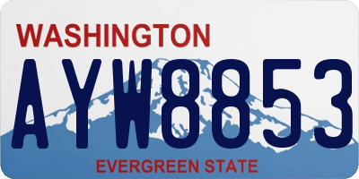 WA license plate AYW8853