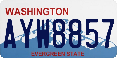 WA license plate AYW8857