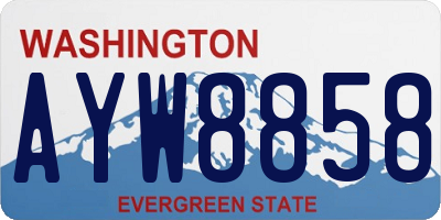 WA license plate AYW8858