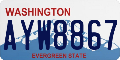 WA license plate AYW8867