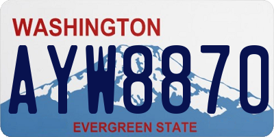 WA license plate AYW8870